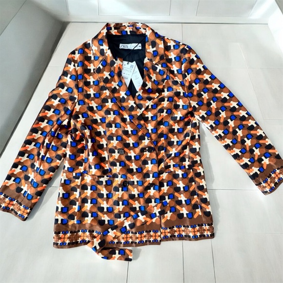 NWT ZARA Printed Blazer 3330/526, Size M - Picture 7 of 14